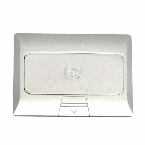Image of MX Aluminium 4-Module Pop-Up Floor Box (45 Series) - Concealed Modular Electrical Outlet Box for Concrete Floors, Flip-Open Lid, Durable Aluminium Finish for Home, Office & Commercial Use