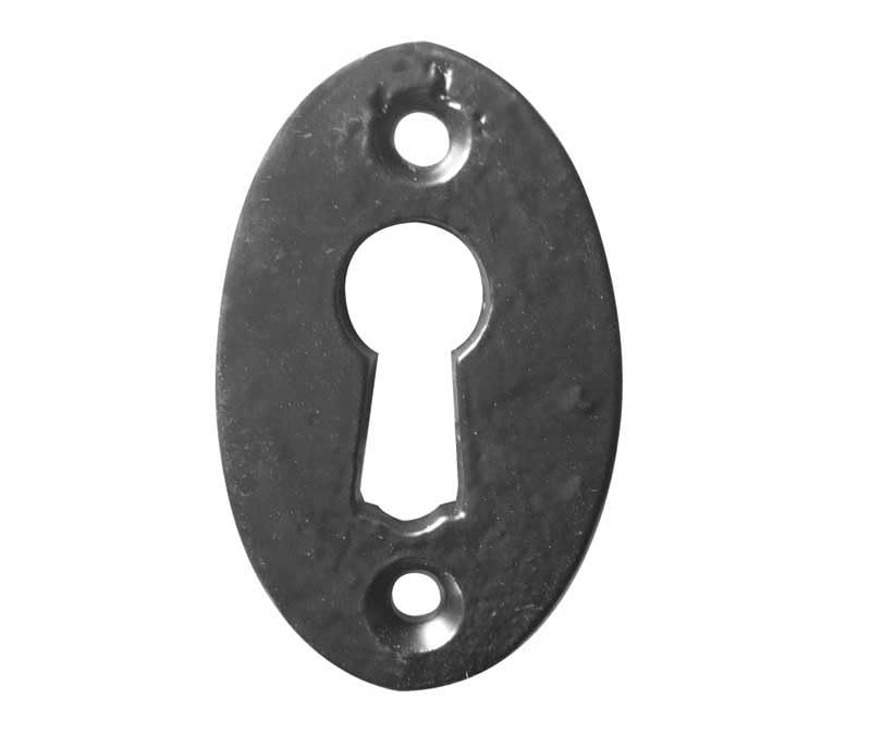 Ironmongery Solutions® Antique Oval Escutcheon 50mm Black Traditional Keyhole Cover for Internal & External Doors Decorative Door Furniture Fixings Included