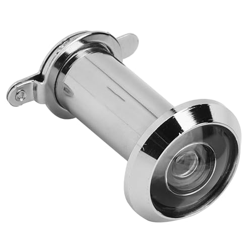 2Pcs mirilla para puerta con ángulo de visión de 220 grados, cubierta antirrobo, para puerta de grosor 16-19mm, color plata simple miniatura 2