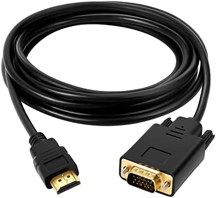 VAlinks HDMI to VGA Cable 10ft/3m, Built-in Chip 1080P HDMI to VGA Adapter (Male to Male) Video Converter Support Convert Signal from HDMI Input Laptop PC HDTV to VGA Output Monitors Projector