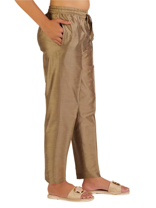 Image of Trouser Pants for Women,Stylish Trousers for Woman for Kurti Relaxed & Regular Straight fit Palazzo,Ethnic Bottom Formal Pants for Women Office wear Casual & Daily Use