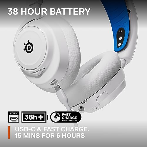 Image of SteelSeries Arctis Nova 7P Wireless - Multi-Platform Gaming and Mobile Headset Mic - 2.4GHz & Simultaneous Bluetooth - 38 Hr Battery Life - USB-C - Removable Microphone - PlayStation, PC, VR, Switch