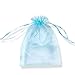 Produktbild YFZYT Organza Taschen Net Garn Schmuckbeutel mit Vielfältig Farben ideal für Geschenk Hochzeit Süßigkeiten Säckchen Geeignet für Männer und Frauen, 100 Stück, 7 x 9 cm, Hellblau