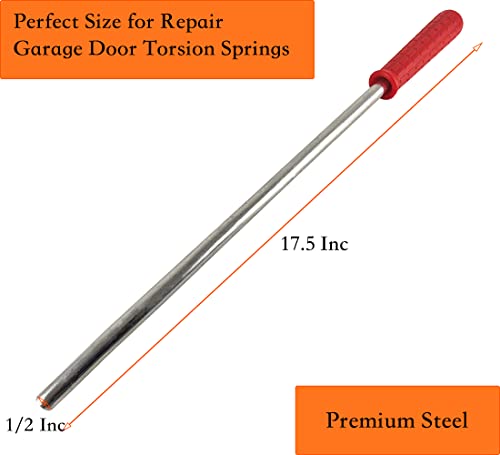 Jikacok 2 Pack Winding Bars For Torsion Spring Garage Door. Winding Bars Made Of Premium Steel Bar. Winding Rods With Upgraded Rubber Handle. Used For Garage Door Torsion Spring Adjusting & Replacing. #TOP1