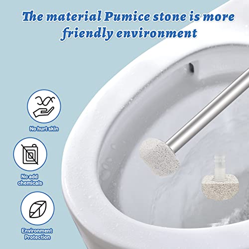 Pumice Stone For Toilet Bowl Cleaning With Extra Long Wand For Deep Clean-Removes Limescale&Hard Water Stains-Toilet Brush/Tile/Grout/Swim Pool/Grill With 1 Wand+8 Pumice Stones #TOP2