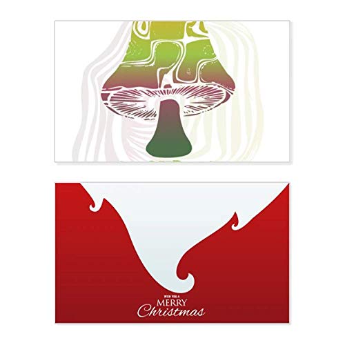 Carte de Noël vintage mignon champignon vert pour vœux originaux réussis