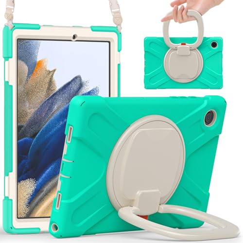 Coque antichoc Samsung Galaxy Tab A8 évite les fissures support rotatif 360 degrés vert