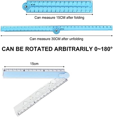 4 PCS Plastic Folding Ruler(30cm),Foldable and Clear Ruler,Straight Ruler,Shatterproof and Flexible,Kids Geometric Ruler for school,office.