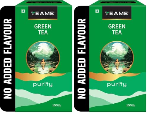 Image of TE-A-ME Green Tea 100 Bags | Green Tea 100 Bags Env | No Added Flavour (Pack of 2)