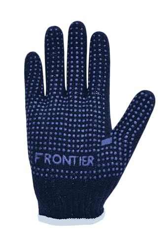 Image of FRONTIER FT605 100% Cotton Knitted Safety Gloves | PVC Dots in Palm for Advanced Grip | Hand Protection with Comfort & Dexterity | Pack of 20