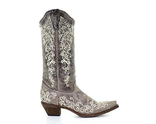 CORRAL Womens Snip Lisa Crater Bone Embroidery, Brown, 5.5M