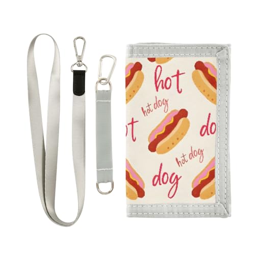 ALAZA Kids Wallets for Boys Girls Toddler Trifold Wallet Children Small Hot Dog Cute Cartoon with Zipper Coin Pocket