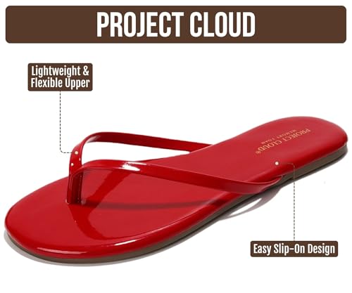 Image of Project Cloud Flip Flops for Women Footwear- Lightweight and Memory Foam Insole Sandals for Women 2026 - Durable Non-Slip Beach Essentials Flats for Women Sandals (Foundations)