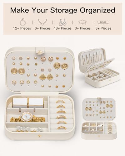 VLANDO Travel Jewelry Case, Portable Jewelry Earring Box Organizer - Image 5
