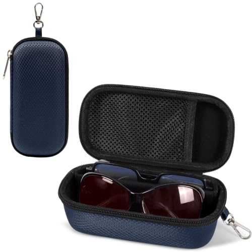 Image of Bukere Double Eyeglasses Case with Adjustable Slots, EVA Hard-shell Travel Dual Glasses Sunglasses Organizer for Men Women