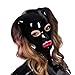 VIYOLI Maschera in lattice naturale da donna, per giochi di ruolo, con fori e senza parrucca, Nero , XS immagine