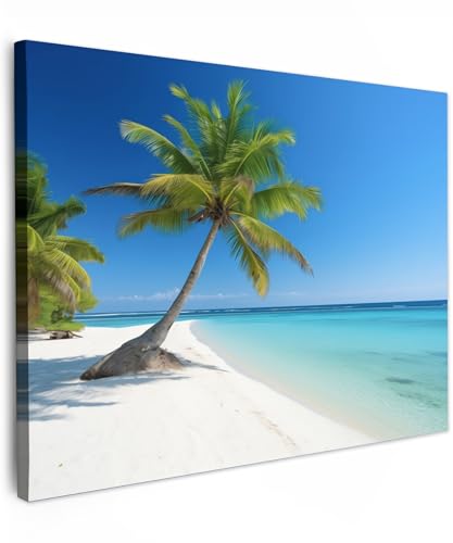 Peinture sur toile plage tropicale pour creer une decoration salon apaisante