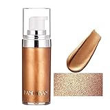 4 Colors Face Body Shimmer Body Cream Liquid Body Highlighter Long-lasting Shine Brighten Glitter Shimmering Body Cream for All Skin Types Bronzer (#03 Bronze Gold)