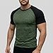 WENKOMG1 T Shirts for Men Fashion, Short Sleeve Crewneck Muscle Slim Gym Workout Athletic Tee Shirt, Mens Fashion T-Shirt Summer Clothes Playeras para Hombre (L, Army Green)