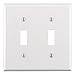 Leviton 001-88009 Double Gang White Double Toggle Wallplate