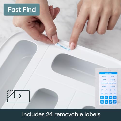 4-Slot YouCopia StoraBag - Plastic Sandwich Bag Organizer for Kitchen Storage (White) - image 9