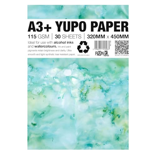 Punkcards Yupo Papier – Alkoholtinten – Yupo Papier A3 – Kunstpapier mit Alkoholtinte – für Künstler und Maler – 30 Blatt – 115 g/m² – A3+ – 320 mm x 460 mm