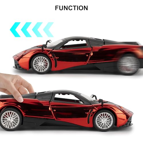 Modelo coche Pagani Huayra 1:24 rojo con luz y sonido miniatura 4