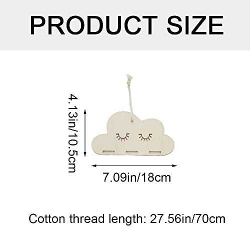 WLYCsheng Cloud-shaped Wooden Hair Clips Organizer Wall Hanging Hair Clips Holder Tassels Hair Bows Storage for Girls Hairpin Storage and Wall Decoration - Image 2
