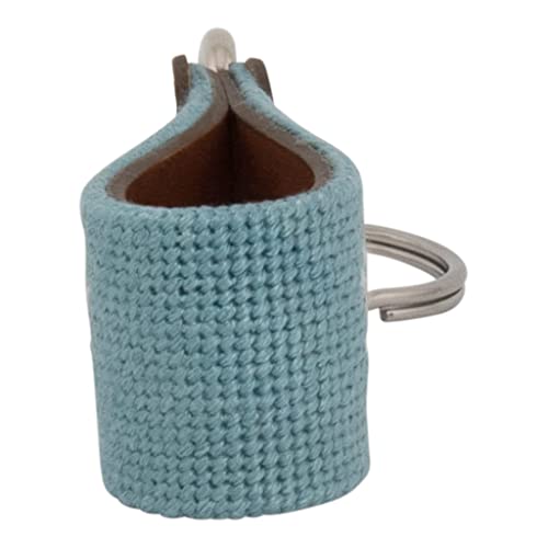 Image of Leather Hand-Stitched Needlepoint Key Fob or Key Chain