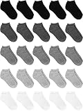 Cooraby 25 Pairs Kids' Low Cut Socks Half Cushion Sport Ankle Athletic Socks (as1, age, 6_years, 8_y