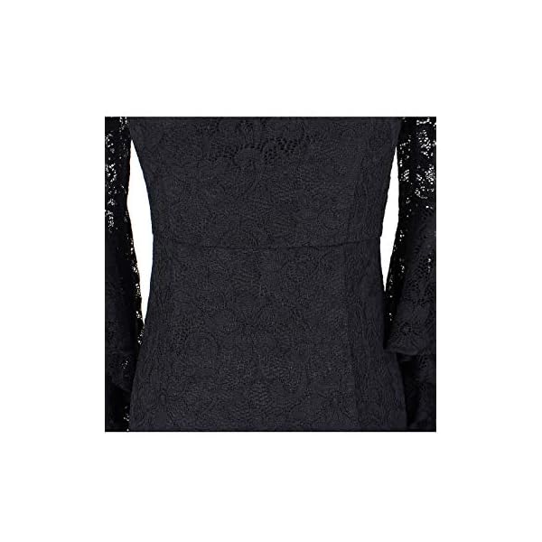 VFSHOW Womens Floral Lace Off Shoulder Bell Sleeve Formal Party Maxi Dress 1810 BLK L