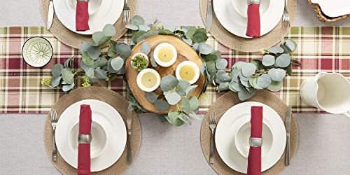 Dii Fall & Thanksgiving Dining Table Décor Reusable Cotton Fabric, Table Runner, 13X72", Rustic Homespun Plaid #TOP6