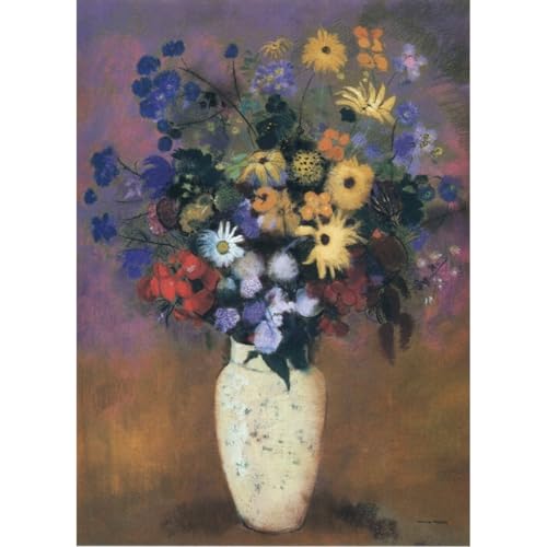 Toile vase blanc avec fleurs 1914 pour sublimer la décoration de votre salon
