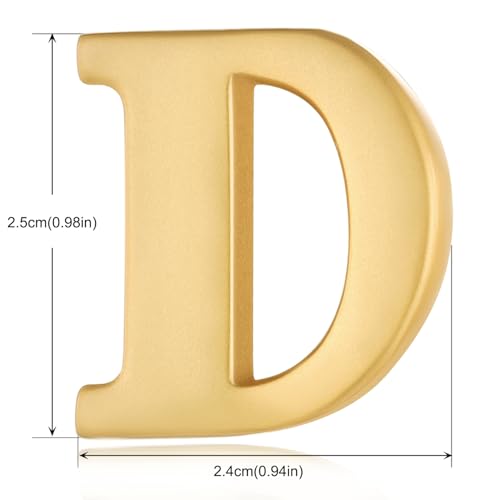 Image of HONEY BEAR Mens Womens Initial Alphabet Letter Lapel Pins Collar Badge Brooches for Business Wedding Graduation Gift Matte Gold 0.59 inches