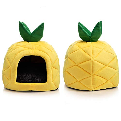 Hollypet Warm Small Pet Animals Bed Dutch Pig Hamster Nest Hedgehog Rat Chinchilla Guinea Habitat Mini House, Yellow #TOP2