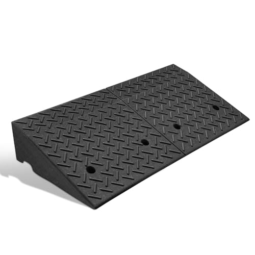 DNA Motoring 6.9' Rise Rubber Curb Ramp Heavy Duty Loading Driveway Ramp Threshold Ramp 39' L x 19.5' W x 6.9' H for Loading Dock, Warehouse, Wheelchair, Motorcycles, Cars, TOOLS-00653