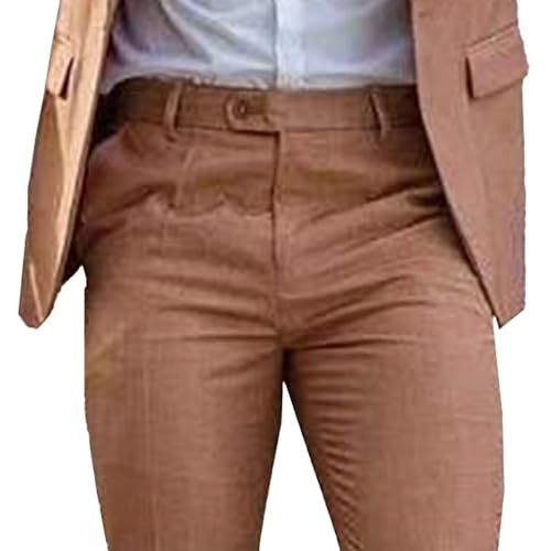 Mens Suit Slim Fit 1 Button 2 Piece Wedding Party Holiday Dress Suit Jacket Elegant Solid Blazer & Pants Set4