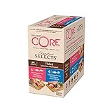 Wellness CORE Signature Selects, Katzenfutter nass in Sauce, getreidefrei, hoher Fleischanteil, Flaked Selection Mix, 8 x 79 g