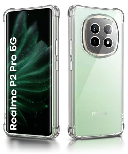 Image of WOW IMAGINE Clear Back Cover Case for Realme P2 Pro 5G | Shockproof Soft TPU Case | Cushioned Edges for Ultimate Protection Back Cover Case - Transparent