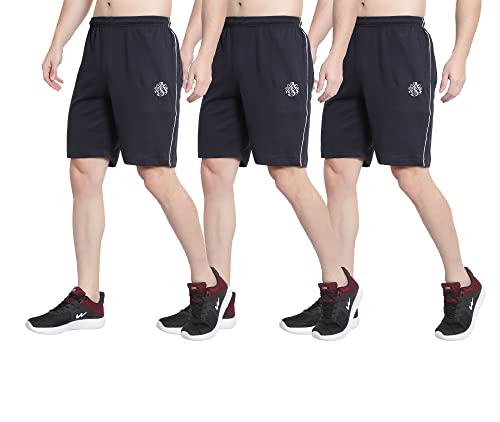 Image of DIA A DIA Men's Cotton Shorts with Zipper Pockets - Elastic Waist with Drawstring, Comfortable Casual & Gym Shorts for Men, Sizes M to 5XL (28-46 Inch Waist), Plus Sizes