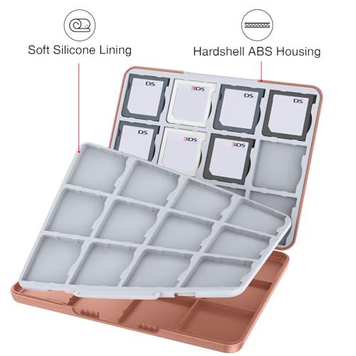 Image of HEIYING 3DS Card Case with 24 Precise Slots for DS 2DS 3DS Game Card | Portable Game Card Case, Hard ABS Shell with Soft Silicone Lining, Precise Card Slots,Magnetic Closure for Easy Access
