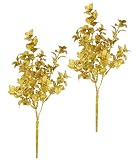 Mini-Ilexzweig mit Glitzer Künstliche Pflanze Blume Busch Ilex Kunstzweig Dekozweig Deko Weihnachtsdeko Gesteck Kränze Kranz Adventskranz Girlande AST Zweig Weihnachten Dekoration, 2er Set