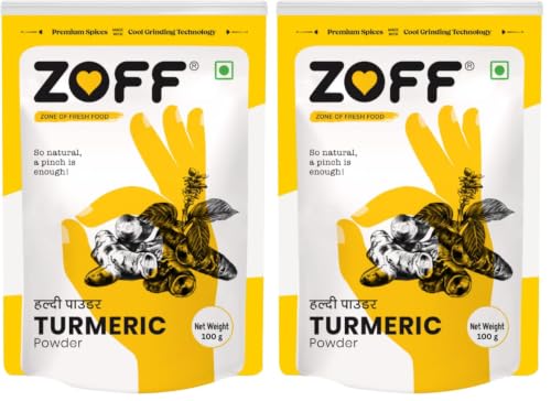 Image of Zoff Turmeric Powder | Haldi Powder | Rich in Curcumin, Antioxidant & Anti-inflammatory Benefits | Net Weight 100 g (Pack of 2)