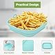 Alyvisun Silikonform für Heißluftfritteuse 2 Stück Airfryer Silikon Backform Wiederverwendbar Silikoneinsatz Zubehör Quadratisch Silikonmatte Pot Liner für Air Fryer, Mikrowelle, Ofen, Blau+Grau