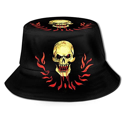 Blackbeard Skull Pirate Flag Bucket Hat Headwear Summer Beach Sun Hat Cotton Boonie Fisherman Hat Wide Brim Black