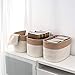 UBBCARE Set of 3 Cotton Rope Storage Baskets for shelves-15 in x 10 in x 9 in, Foldable Woven Storage Basket for Organizing,Decorative Cube Storage Bins with handles for Living Room