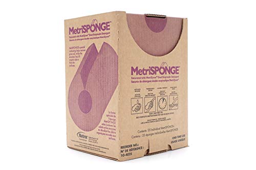 Image of Metrex MetriSponge - Instrument Pre-Cleaning Sponge, Contoured Design for Cylindrical Devices & Endoscopes, One-Time Use, Pack of 25 (10-4025)