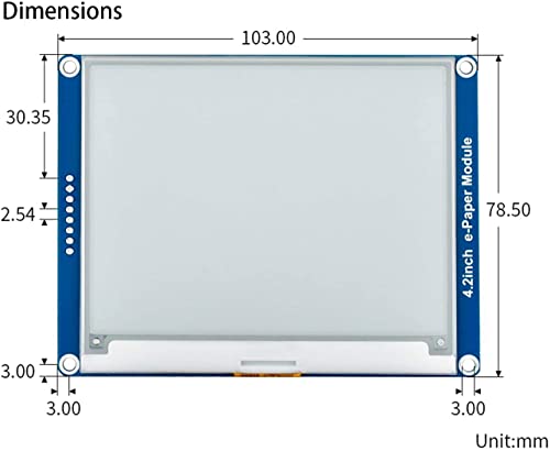 Image of Waveshare 4.2inch E-Ink Display Module Communicating via SPI Interface 400x300 Resolution E-Paper with Embedded Controller for Raspberry Pi /iDUINO /Jetson Nano /Ard /Nucleo