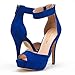 DREAM PAIRS SWAN-05 New Women's Ankle Strap Back Zipper Peep Toe High Heel Platform Pump Shoes, Royal Blue, 9 B(M) US
