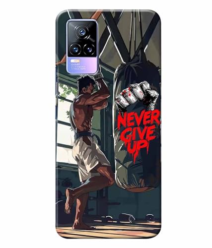 Image of Never Give Up Motivation Quotes Printed Hard Back Case Cover & Compatible for Vivo Y73 / Vivo V21E (Multicolor) - D1809